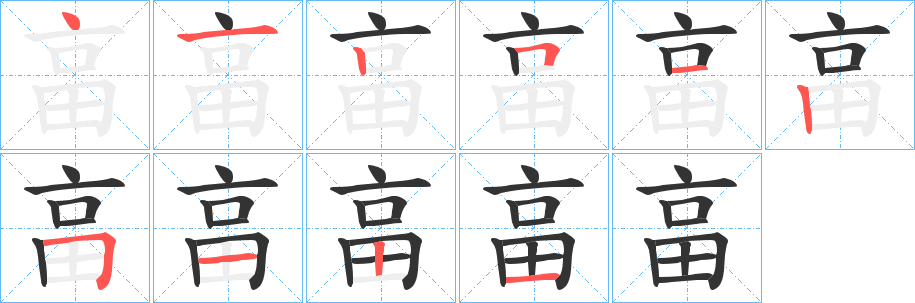 畗字笔画写法