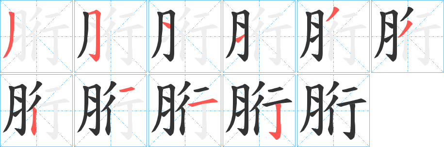 胻字笔画写法