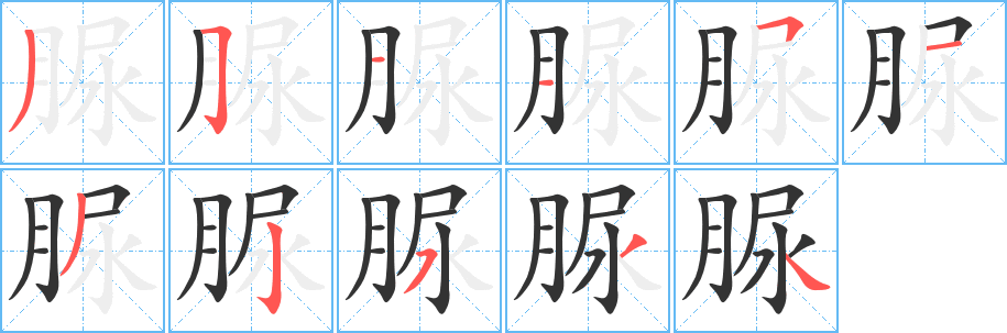 脲字笔画写法