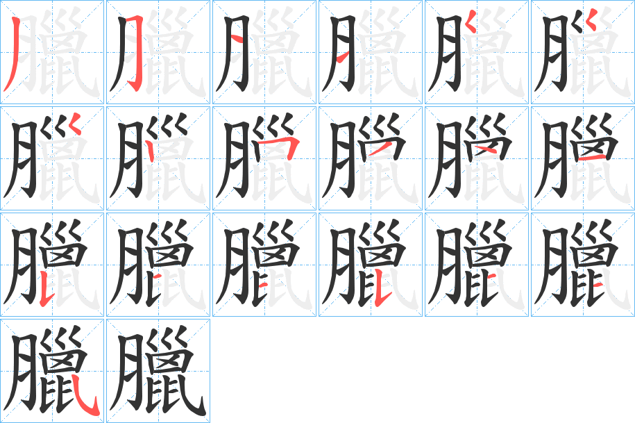 臘字笔画写法