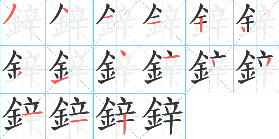 鋅字笔画写法