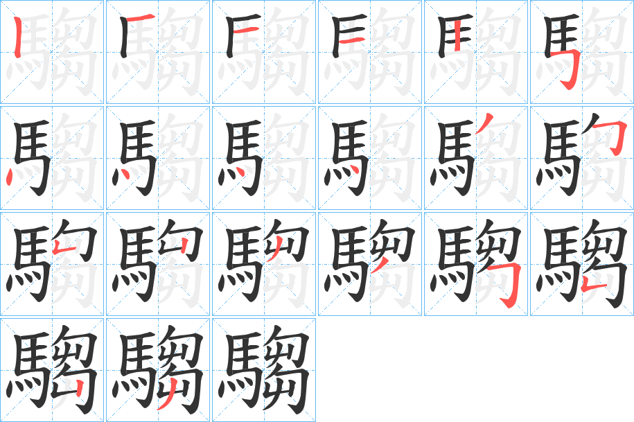 騶字笔画写法