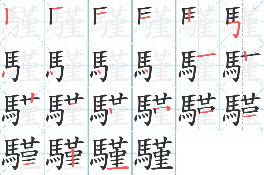 騹字笔画写法