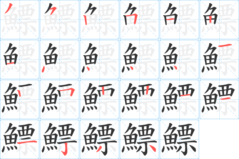 鰾字笔画写法